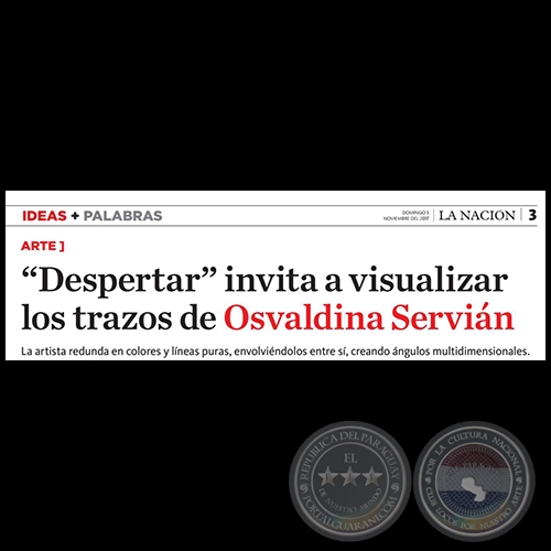 Despertar invita a visualizar los trazos de Osvaldina Servin - Domingo, 05 de Noviembre de 2017